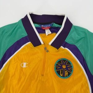 Vintage 90s Champion Medium WNBA LA Sparks Quarter Zip Pullover Shirt Made USA